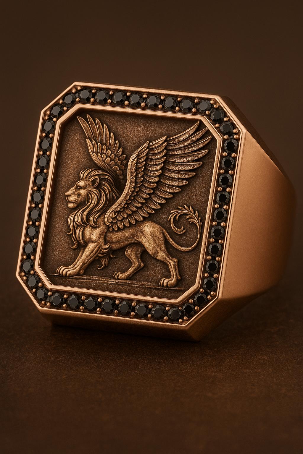 Lion wings ring