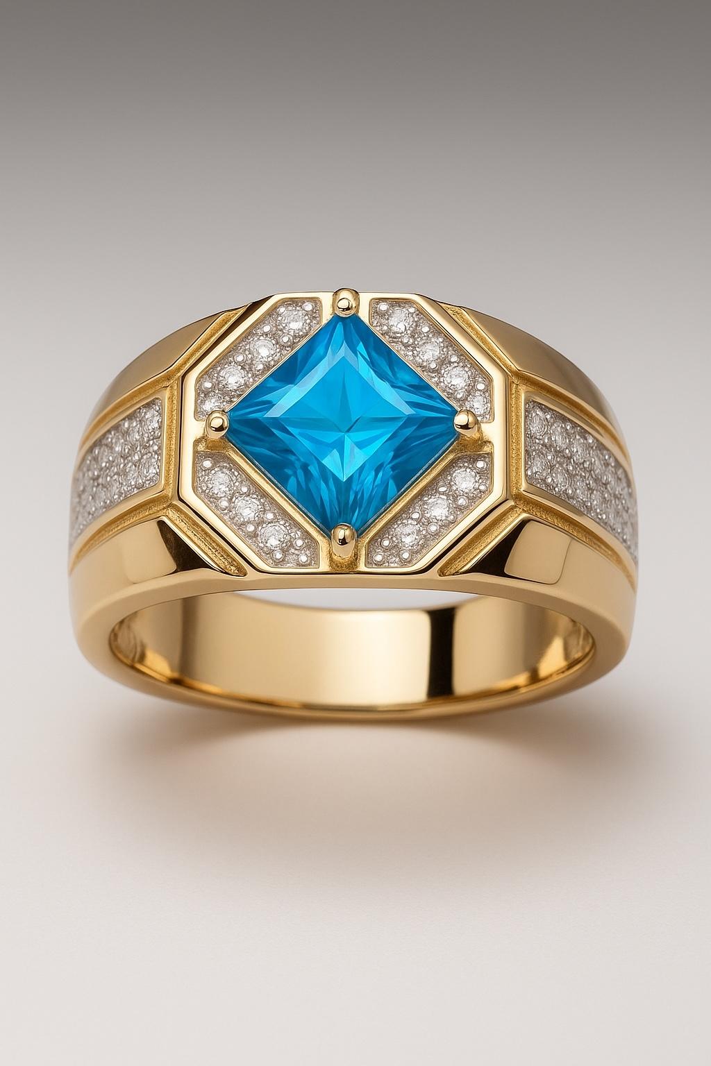 Aquamarine and diamond ring