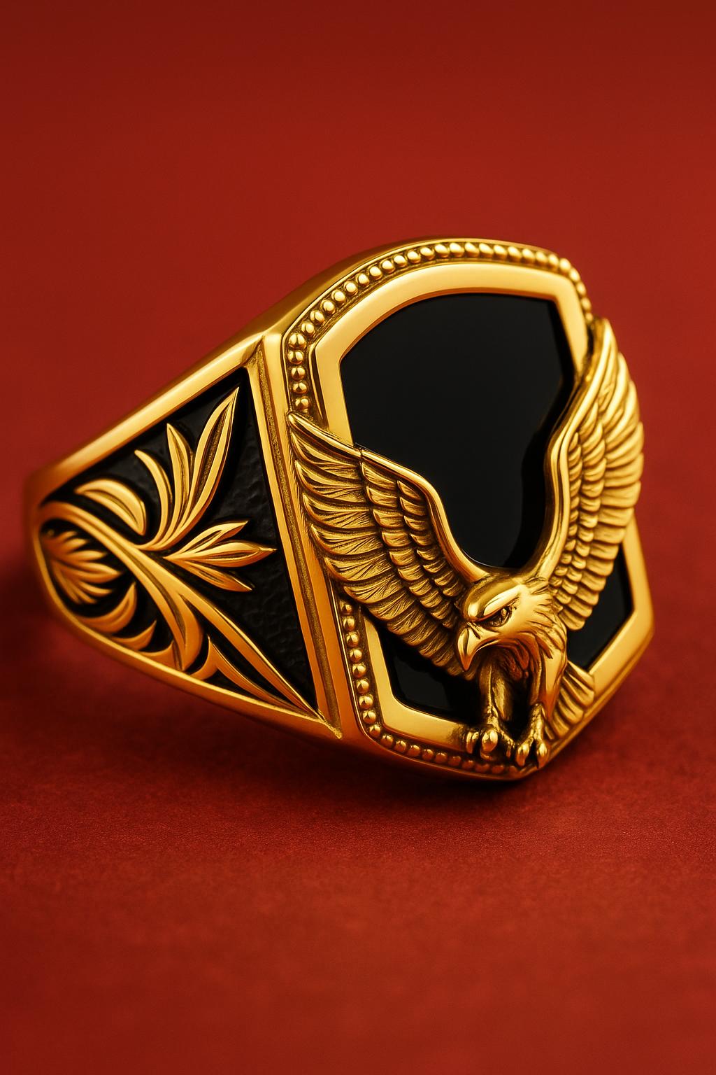 Onyx eagle ring