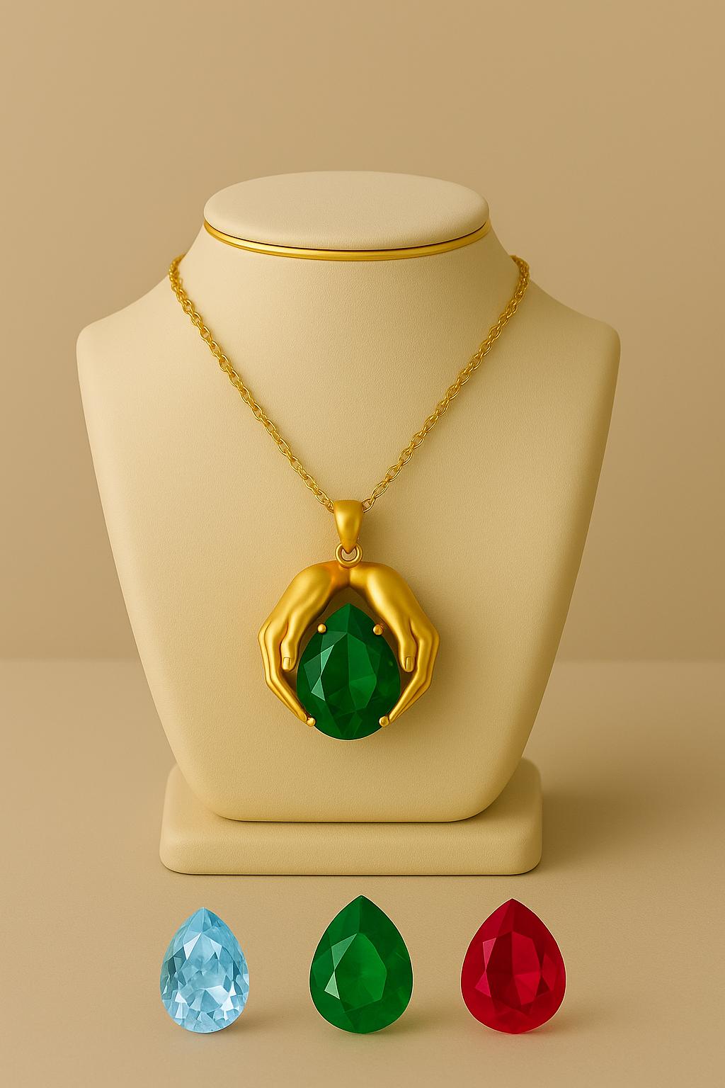 Two hands pear pendant