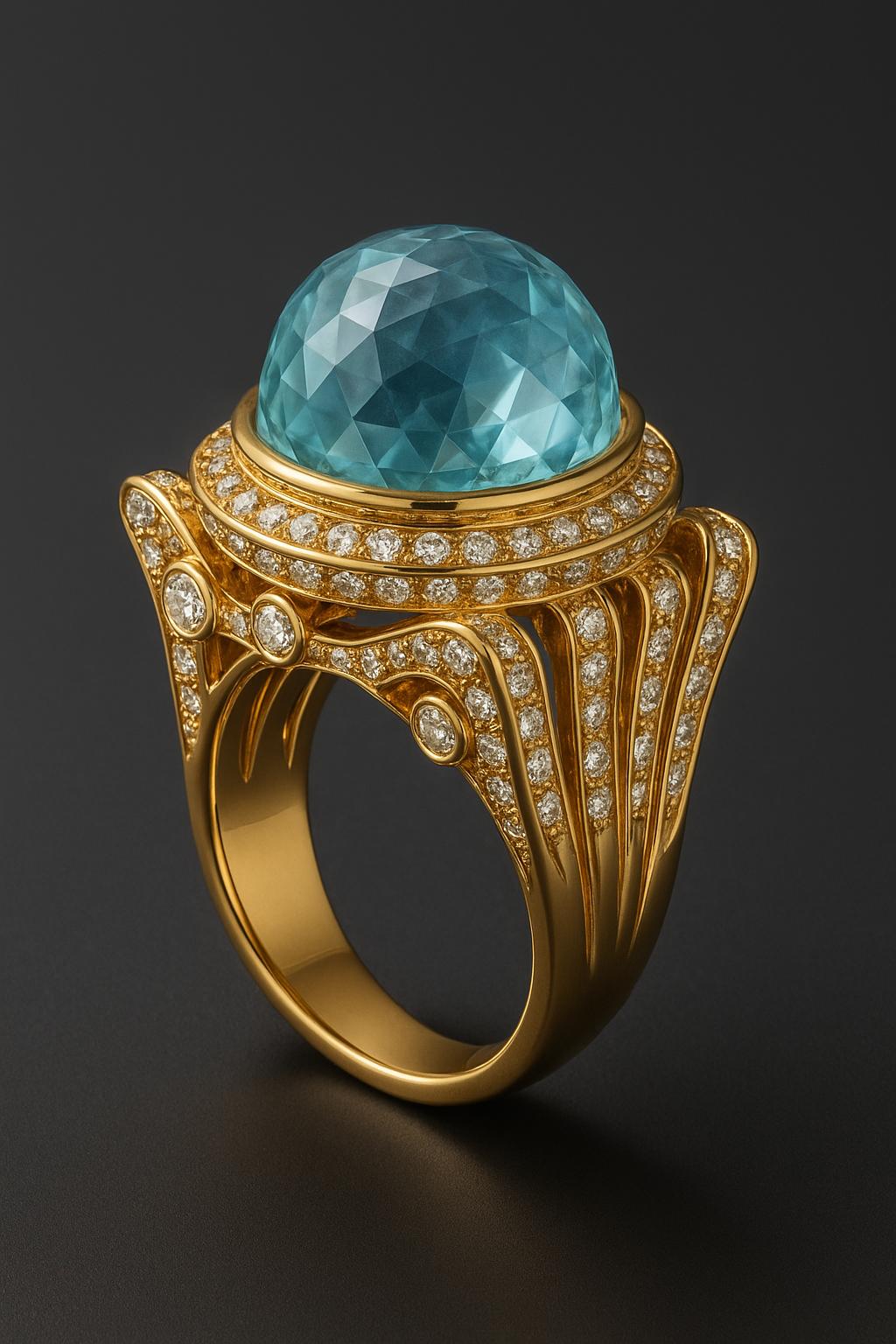Aquamarine dome ring