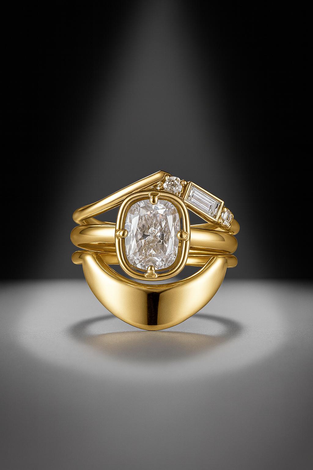 Diamonds solitaire ring