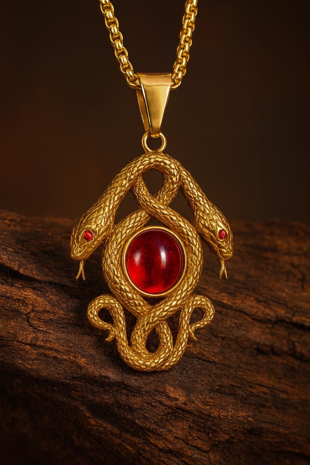 Two snake pendant