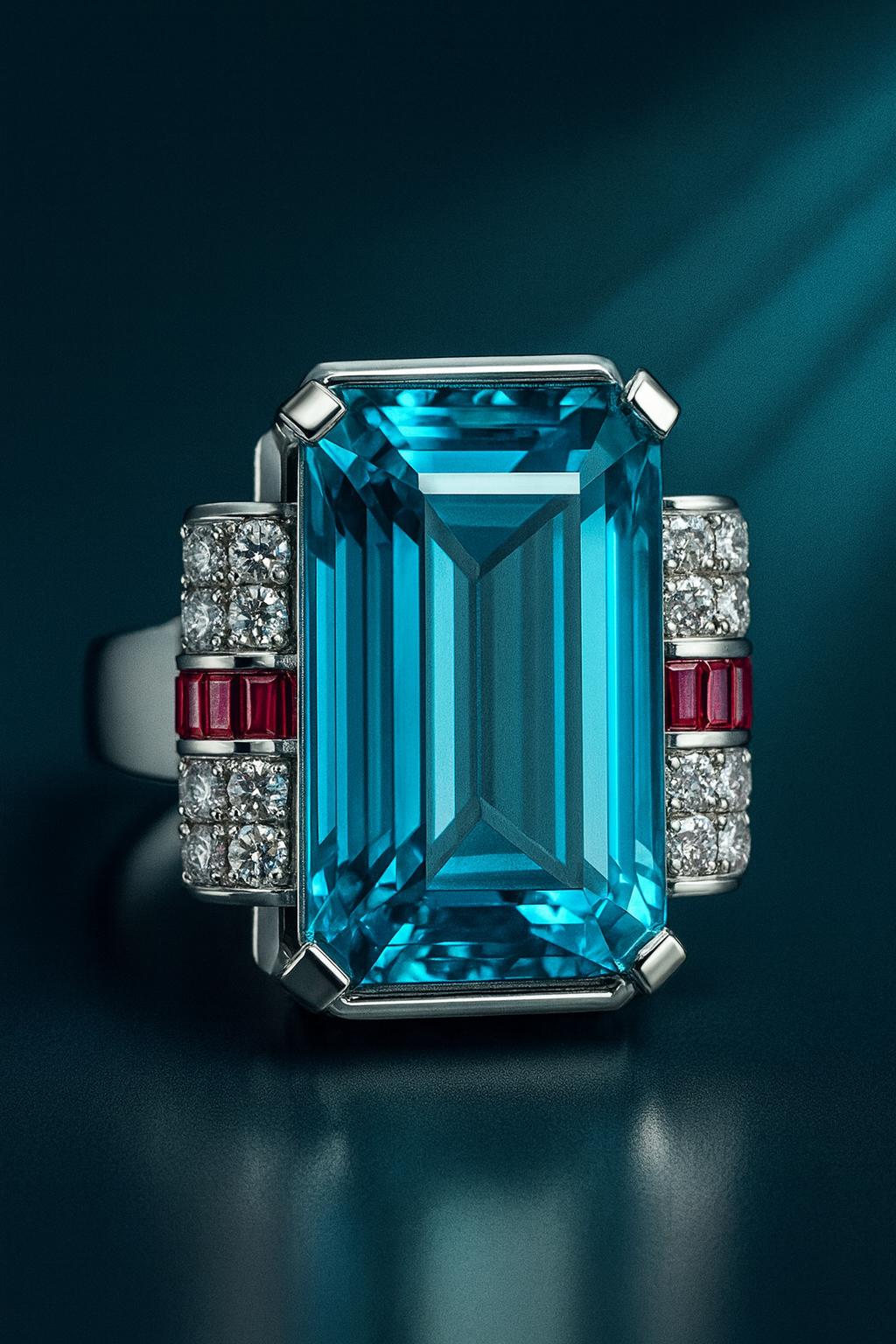 Aquamarine solitaire ring