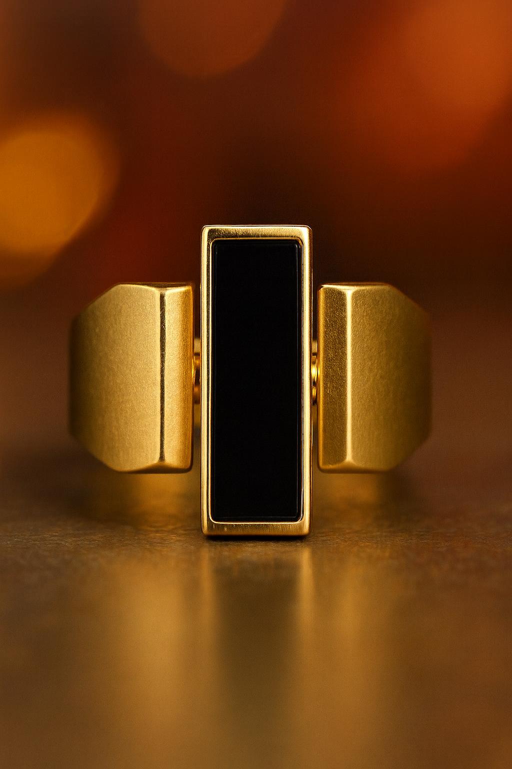 Onyx bar ring